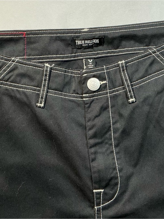 True Religion Other - True Religion Men’s Black Slim Straight Jeans with White Contrast Stitching